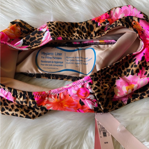 NWT Victoria’s Secret Venice Leopard and Floral Bandeau with High Rise Bottoms - Picture 5 of 7